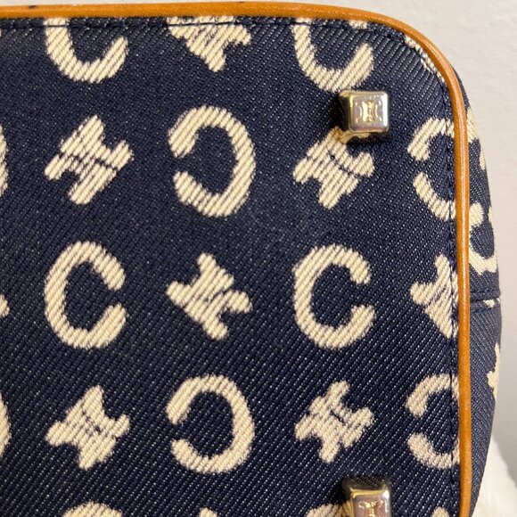Celine Macadam C Blue Canvas Shoulder Bag - Picture 6 of 16